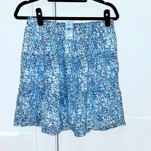 Blue Ruffle Loft Skirt (size medium petite) -Lined